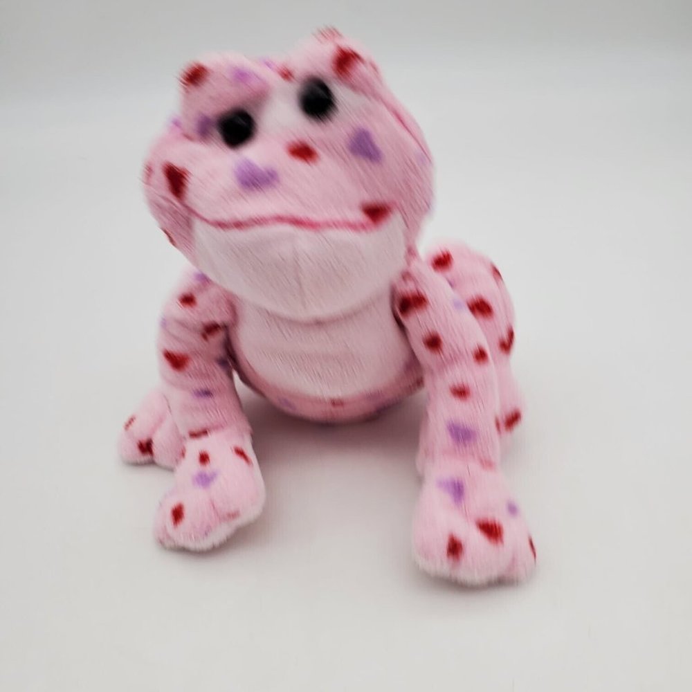 Ganz Webkinz Love Frog Pink Red Purple Hearts HM144 Plush Stuffed No Code 8"